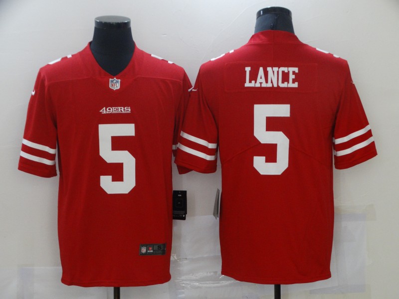 Men San Francisco 49ers 5 Lance Red Nike Vapor Untouchable Limited 2021 NFL Jersey